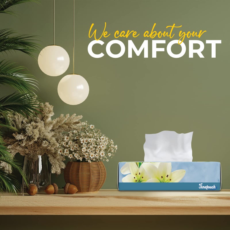 Fine Touch Finetouch 2-Ply Facial Tissues â€“ 6 Boxes of 130 Soft Tissues (780 Total) â€“ Strong & Gentle Tissue for Home, Office, or Travel Use - Image 5